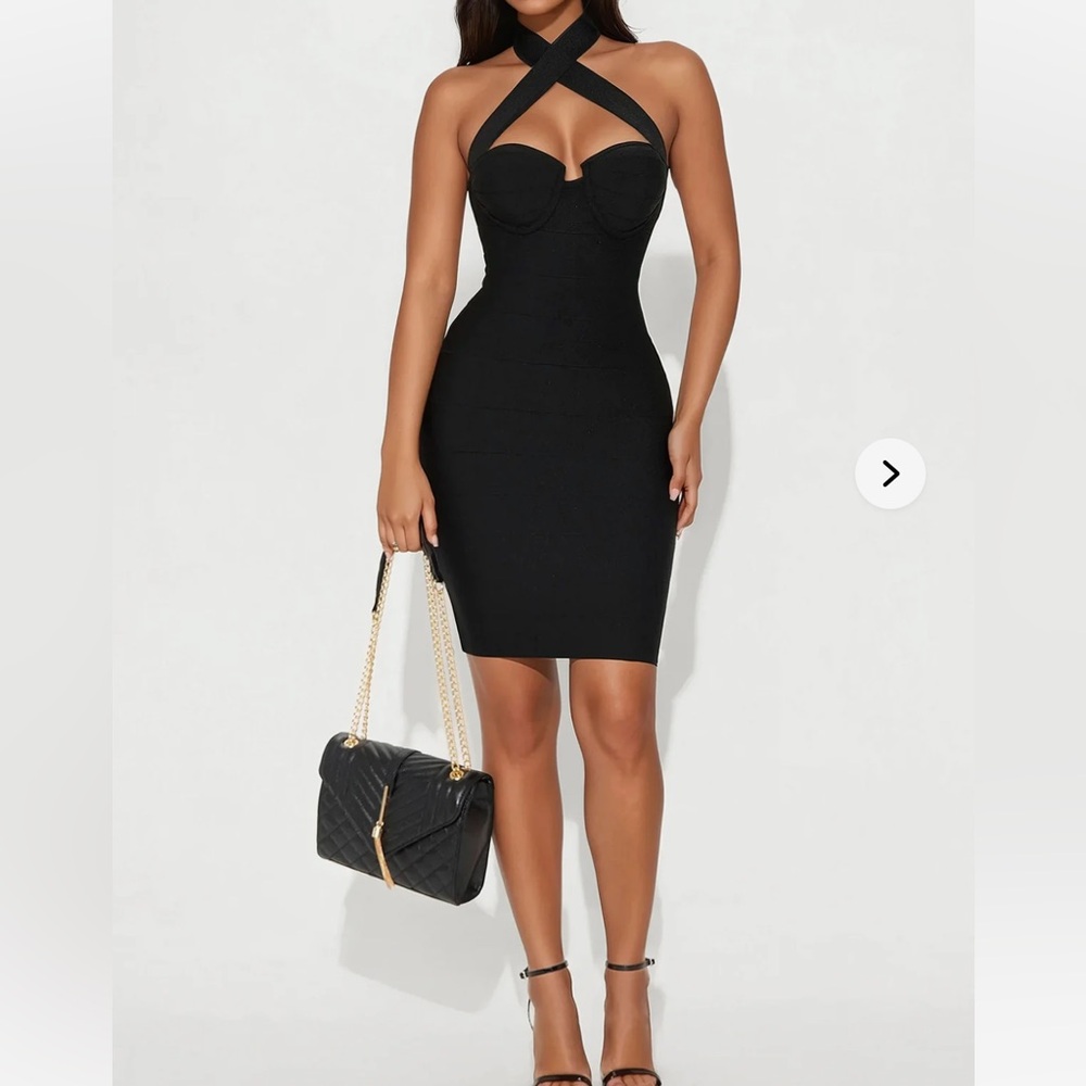Fashion Nova Black Strapless Dress